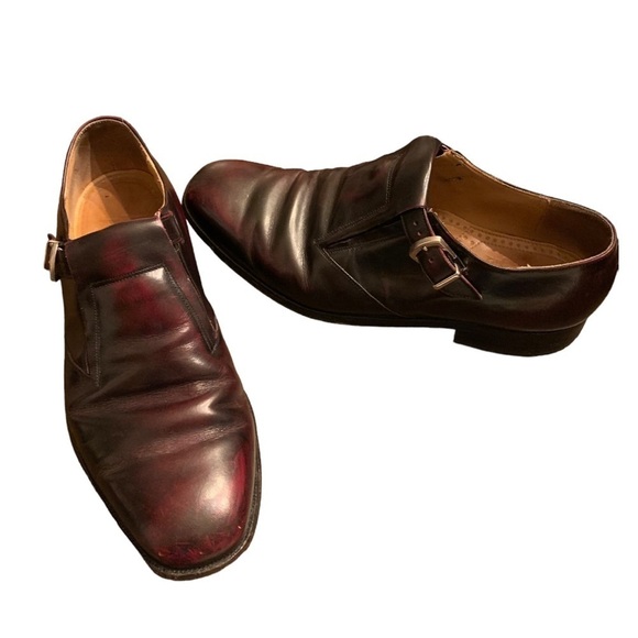 Johnston & Murphy Aristocrat Mens Burgundy Oxfords Size 9.5 with Side Buckle main image 13